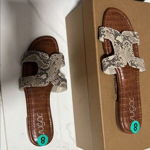 Sugar Women's Snakeskin Slide Sandals